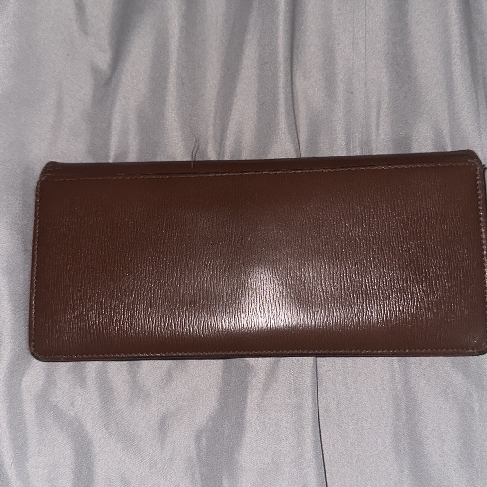 Givenchy authentic real brown leather wallet vintage nice cons 10 card slots - Picture 2 of 11